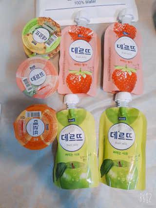 데르뜨 떠먹는 과일 3종, 짜먹는 과일 2종 총 10개 체험 — 5점을 준 리뷰어가 2020년 3월 올린 사용 사진