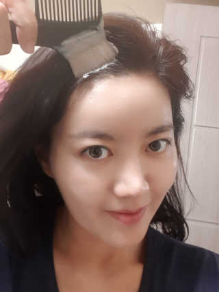 (주)에네스티 미스랩 더블 클리닉 헤어 컬러 크림 — 5점을 준 리뷰어가 2019년 10월 올린 사용 사진