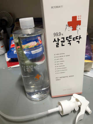 [펫토리아]살균뚝딱 강아지 고양이 살균소독제 탈취제 — 5점을 준 리뷰어가 2019년 10월 올린 사용 사진