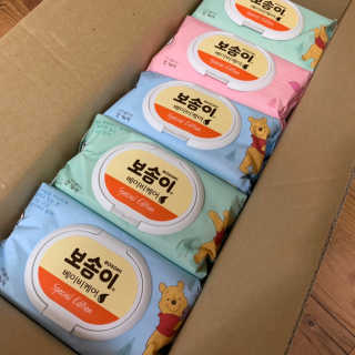 보솜이 아기물티슈 베이비케어 푸에디션 캡 74매 10입 — 5점을 준 리뷰어가 2019년 4월 올린 사용 사진