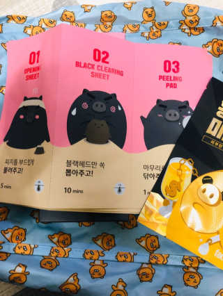 미팩토리 3단흑돼지코팩 1box + 황금돼지마스크팩 1ea — 3점을 준 리뷰어가 2019년 10월 올린 사용 사진