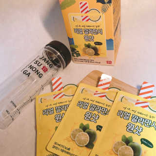 장수농가 리얼깔라만시 원샷 50ml 10팩+보틀 — 3.5점을 준 리뷰어가 2019년 4월 올린 사용 사진