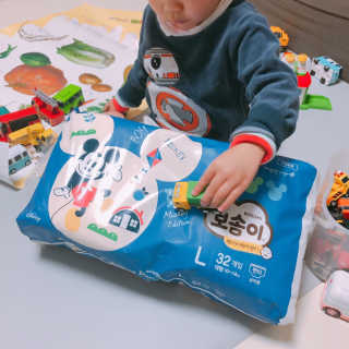 보솜이 베이비케어 팬티형 기저귀 — 5점을 준 리뷰어가 2019년 2월 올린 사용 사진