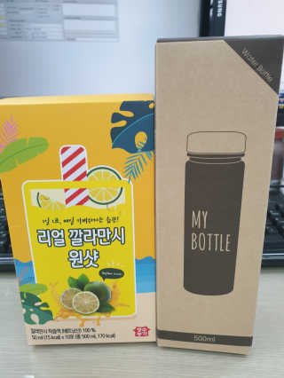 장수농가 리얼깔라만시 원샷 50ml 10팩+보틀 — 5점을 준 리뷰어가 2019년 4월 올린 사용 사진