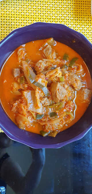 땡땡쿡 더실비김치찌개 2인분 710g 라면사리 포함 — 2점을 준 리뷰어가 2020년 1월 올린 사용 사진