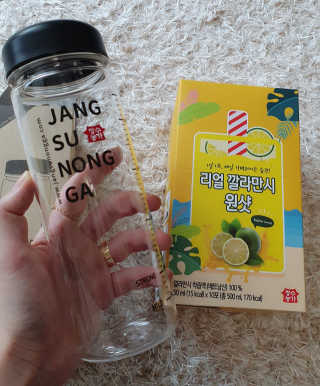 장수농가 리얼깔라만시 원샷 50ml 10팩+보틀 — 5점을 준 리뷰어가 2019년 5월 올린 사용 사진