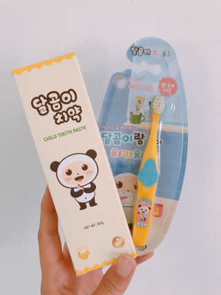 달곰이 어린이 치약+어린이 칫솔 SET — 4.67점을 준 리뷰어가 2017년 9월 올린 사용 사진