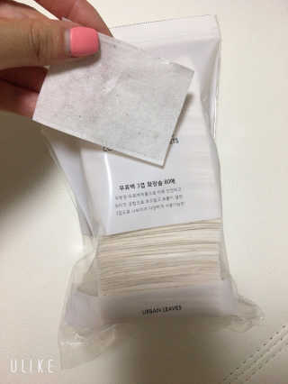 어반리브즈 프리미엄 화장솜 트라이얼 SET — 5점을 준 리뷰어가 2019년 7월 올린 사용 사진