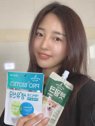 [빙그레] 에버그로 생유산균 1봉（10포입）+펫밀크2팩 — 5점을 준 리뷰어가 2019년 5월 올린 사용 사진