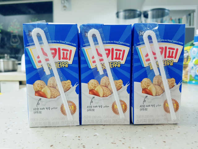 스키피 피넛버터우유 리뷰 사진