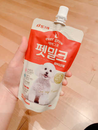 [빙그레] 에버그로 생유산균 1봉（10포입）+펫밀크2팩 — 4점을 준 리뷰어가 2019년 5월 올린 사용 사진