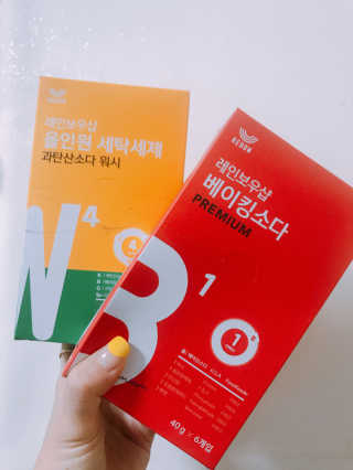 레인보우샵 올인원세탁세제,베이킹소다 스틱포6개입+세탁조클리너 — 4점을 준 리뷰어가 2018년 4월 올린 사용 사진