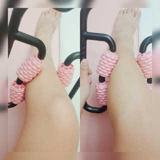 뭅뭅 바디핏레그롤러 종아리 허벅지 하체 마사지기 — 3점을 준 리뷰어가 2019년 10월 올린 사용 사진