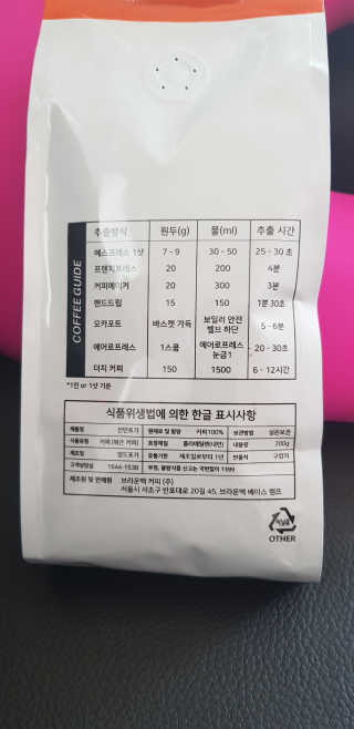 브라운백 커피 브라운백커피 스페셜티 브라질 RFN — 4점을 준 리뷰어가 2018년 7월 올린 사용 사진
