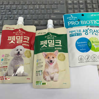 [빙그레] 에버그로 생유산균 1봉（10포입）+펫밀크2팩 — 4점을 준 리뷰어가 2019년 5월 올린 사용 사진