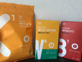 레인보우샵 올인원세탁세제,베이킹소다 스틱포6개입+세탁조클리너 — 5점을 준 리뷰어가 2018년 3월 올린 사용 사진