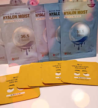 SNP Active Seal Hyalon Moist, 골드 콜라겐 눈 패치 — 5점을 준 리뷰어가 2019년 3월 올린 사용 사진