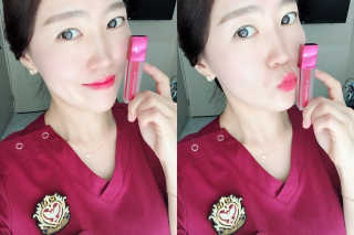 [블랙루즈] 에어 핏 촉촉틴트 + 크리미 벨벳 립크레용 — 4.5점을 준 리뷰어가 2018년 7월 올린 사용 사진