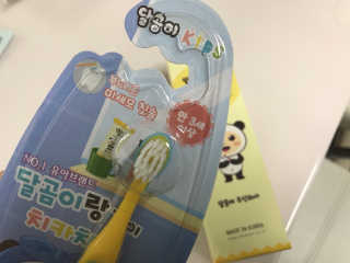 달곰이 어린이 치약+어린이 칫솔 SET — 3.67점을 준 리뷰어가 2018년 4월 올린 사용 사진