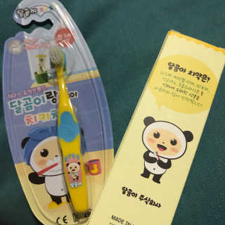 달곰이 어린이 치약+어린이 칫솔 SET — 3.83점을 준 리뷰어가 2017년 7월 올린 사용 사진
