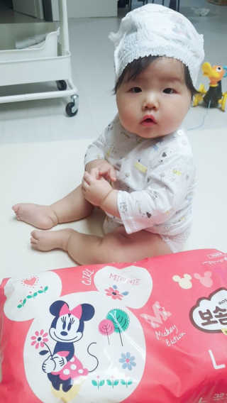 보솜이 베이비케어 팬티형 기저귀 — 5점을 준 리뷰어가 2019년 3월 올린 사용 사진