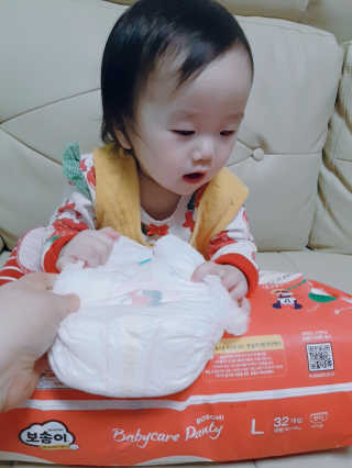 보솜이 베이비케어 팬티형 기저귀 — 4.5점을 준 리뷰어가 2019년 3월 올린 사용 사진