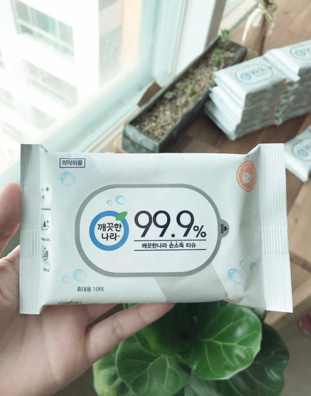 깨끗한나라 손소독티슈 휴대 10매 16입 리뷰 사진