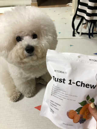 [펫토리아] 한입뚝딱 혼합 덴탈츄 Just 1-Chew — 4점을 준 리뷰어가 2020년 2월 올린 사용 사진