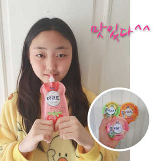 데르뜨 떠먹는 과일 3종, 짜먹는 과일 2종 총 10개 체험 — 5점을 준 리뷰어가 2020년 3월 올린 사용 사진