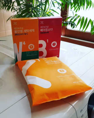 레인보우샵 올인원세탁세제,베이킹소다 스틱포6개입+세탁조클리너 — 4.33점을 준 리뷰어가 2018년 4월 올린 사용 사진