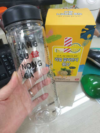 장수농가 리얼깔라만시 원샷 50ml 10팩+보틀 — 5점을 준 리뷰어가 2019년 4월 올린 사용 사진