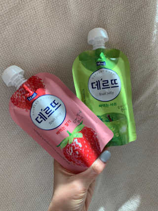 데르뜨 떠먹는 과일 3종, 짜먹는 과일 2종 총 10개 체험 — 5점을 준 리뷰어가 2020년 3월 올린 사용 사진