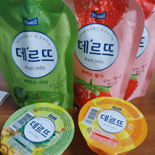 데르뜨 떠먹는 과일 3종, 짜먹는 과일 2종 총 10개 체험 — 5점을 준 리뷰어가 2020년 3월 올린 사용 사진