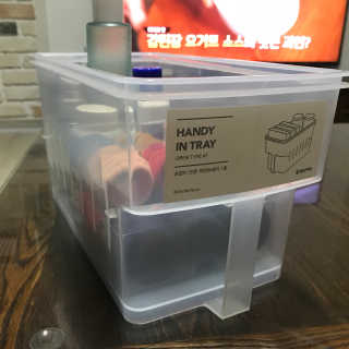 창신리빙 [손잡이 오픈 저안트레이 1호 2set] 똑똑한 정리 수납 — 4.17점을 준 리뷰어가 2018년 6월 올린 사용 사진