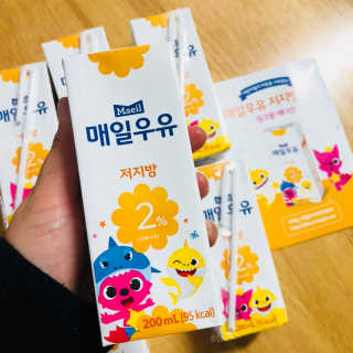 매일우유 멸균 매일우유 저지방 2프로 멸균 핑크퐁 에디션 6입 — 5점을 준 리뷰어가 2017년 12월 올린 사용 사진