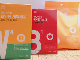 레인보우샵 올인원세탁세제,베이킹소다 스틱포6개입+세탁조클리너 — 4.5점을 준 리뷰어가 2018년 4월 올린 사용 사진