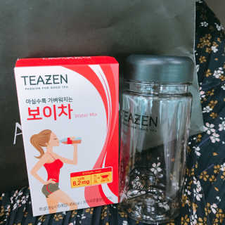 티젠 보이차 + 마이보틀 세트 — 4점을 준 리뷰어가 2018년 6월 올린 사용 사진
