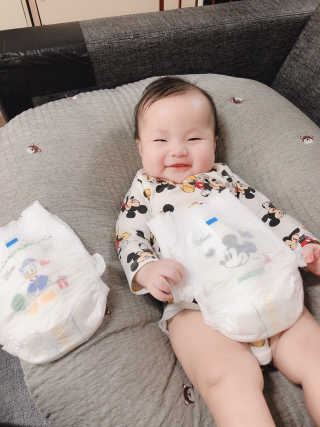 보솜이 베이비케어 팬티형 기저귀 — 4점을 준 리뷰어가 2019년 3월 올린 사용 사진