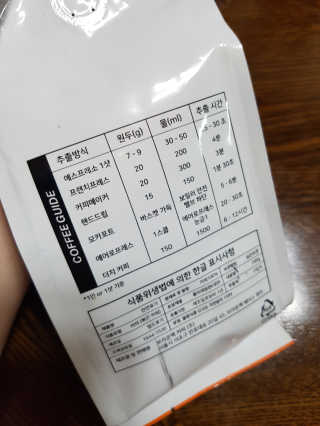브라운백 커피 브라운백커피 디카페인 원두 3종 — 5점을 준 리뷰어가 2018년 8월 올린 사용 사진