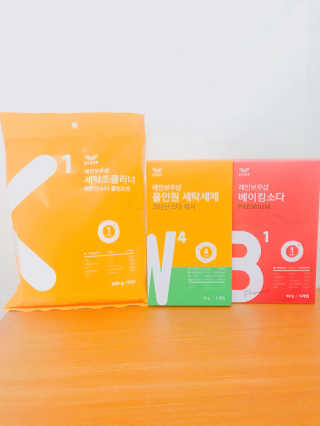 레인보우샵 올인원세탁세제,베이킹소다 스틱포6개입+세탁조클리너 — 4.67점을 준 리뷰어가 2018년 3월 올린 사용 사진