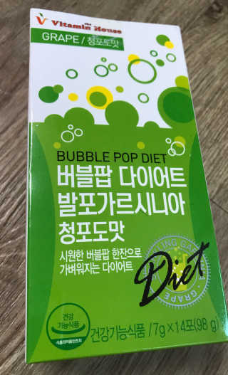 비타민하우스 버블팝 다이어트 발포가르시니아 청포도/복숭아 — 4.5점을 준 리뷰어가 2017년 5월 올린 사용 사진