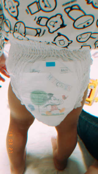 보솜이 베이비케어 팬티형 기저귀 — 5점을 준 리뷰어가 2019년 3월 올린 사용 사진