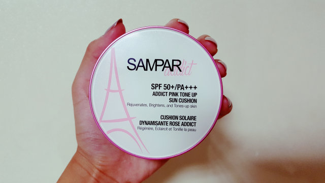 어딕트 핑크 톤업 선쿠션 SPF50+ PA+++ 리뷰 사진