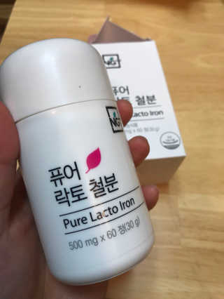 네츄럴굿띵스 퓨어 락토 철분 60일분 — 5점을 준 리뷰어가 2018년 1월 올린 사용 사진