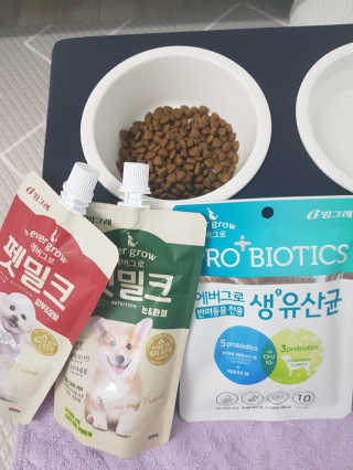 [빙그레] 에버그로 생유산균 1봉（10포입）+펫밀크2팩 — 5점을 준 리뷰어가 2019년 5월 올린 사용 사진