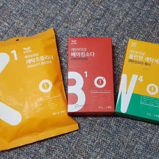 레인보우샵 올인원세탁세제,베이킹소다 스틱포6개입+세탁조클리너 — 4점을 준 리뷰어가 2018년 4월 올린 사용 사진
