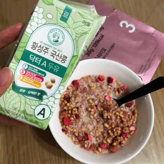 이롬 황성주 국산콩 닥터두유 3종 — 4.83점을 준 리뷰어가 2018년 5월 올린 사용 사진