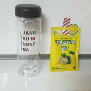 장수농가 리얼깔라만시 원샷 50ml 10팩+보틀 — 5점을 준 리뷰어가 2019년 5월 올린 사용 사진