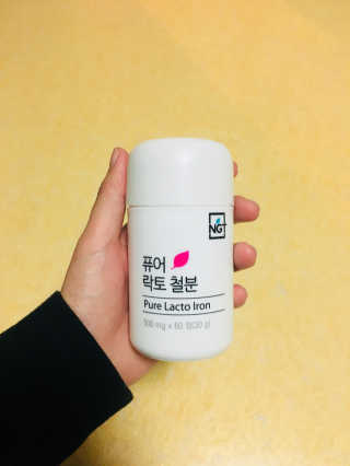 네츄럴굿띵스 퓨어 락토 철분 60일분 — 4.33점을 준 리뷰어가 2017년 11월 올린 사용 사진