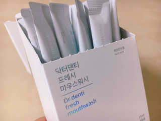 Dr.denti 닥터덴티 프레시 마우스워시 (30ea) — 3.83점을 준 리뷰어가 2017년 10월 올린 사용 사진
